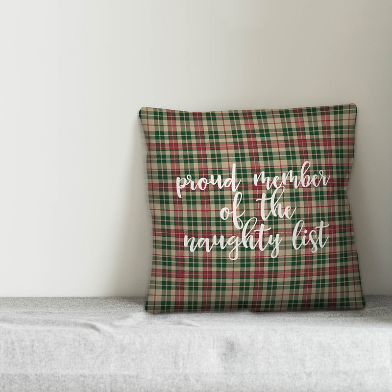  Coussin décoratif fier membre de la liste coquine Tartan, Coussin décoratif