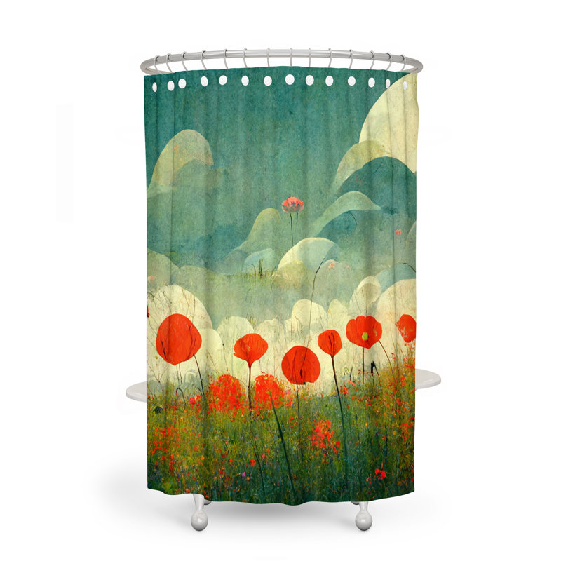 Floral Shower Curtain, 93'' H x 70'' W