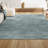 Arzel Solid Low-Pile Aqua Blue Rug-920247660