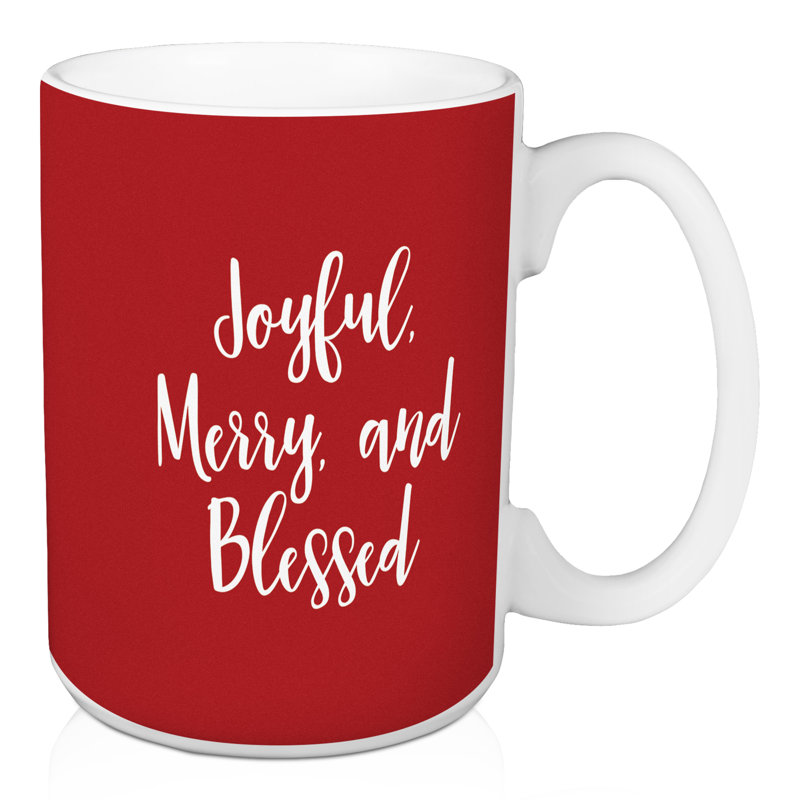 Grande tasse à café joyful merry et béni Gurney, Rouge
