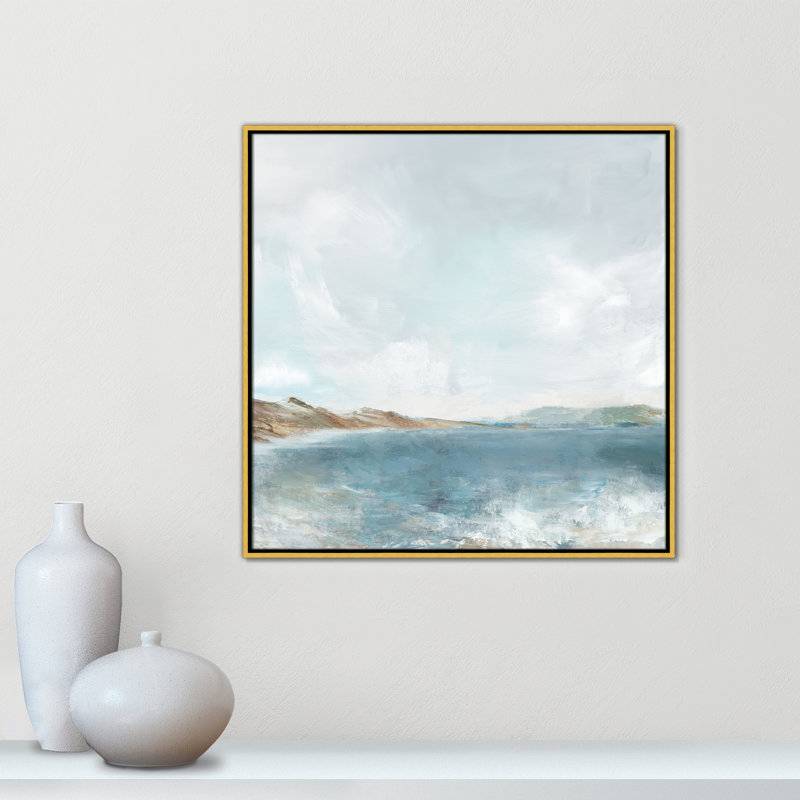 Echoes in Blue Print par PI Studio, H 31,5 po x l 31,5 po, Flotteur doré