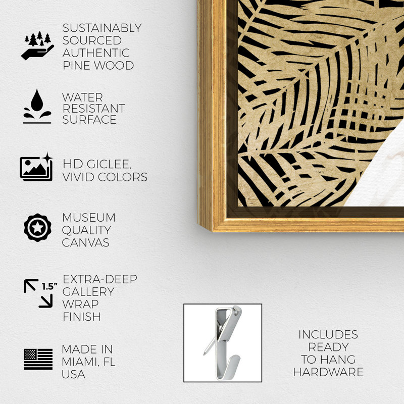Reproduction d'art mural, "Cockatoo Profile Gold" par Oliver Gal, H 30 po x l 30 po x P 1,5 po