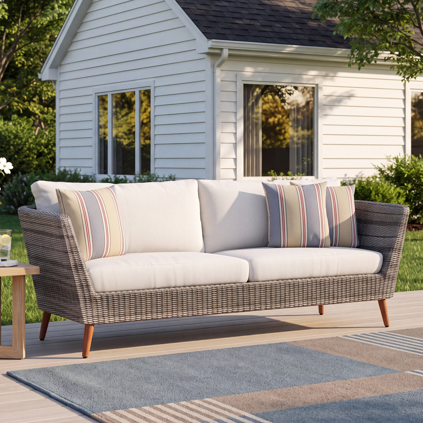 Ferdinand 84" Eucalyptus Patio Sofa