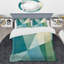 Ensemble de housse de couette Green Blue Abstract Geometric Fusion II - Abstract Shapes-107147511