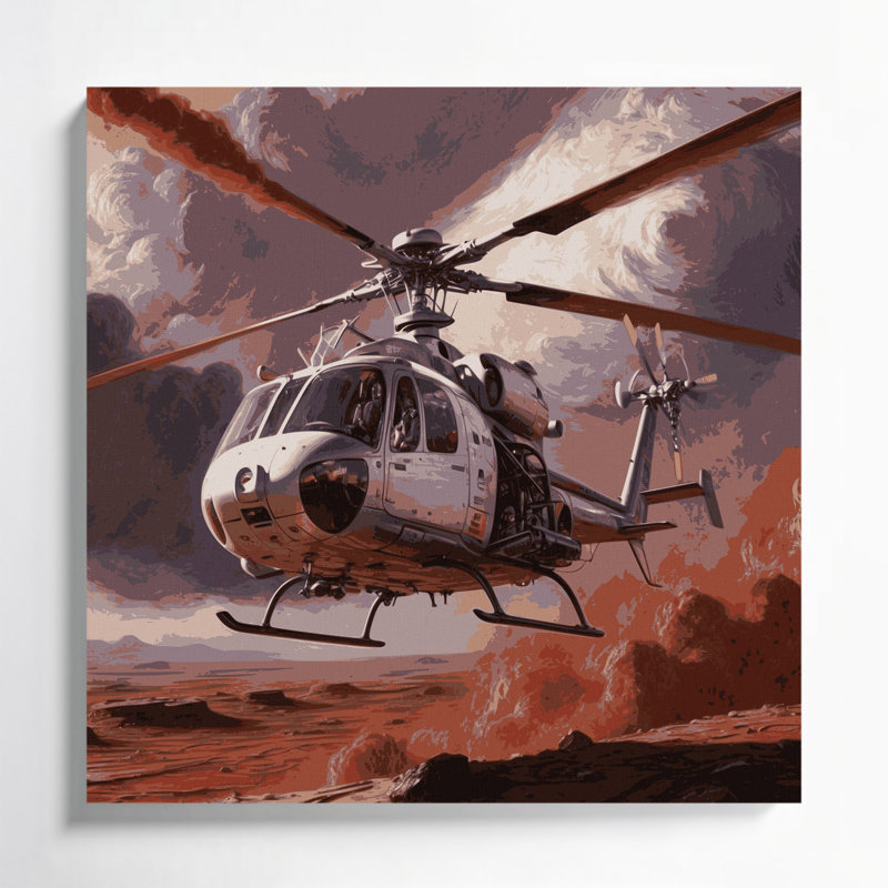 Art mural sur toile brun, "Space Mars", H 16 po x l 16 po