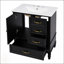 Meuble-lavabo de 30 po avec lavabo, armoire, tiroirs, pieds en bois massif, panneau de fibres à densité moyenne, patins réglables, noir