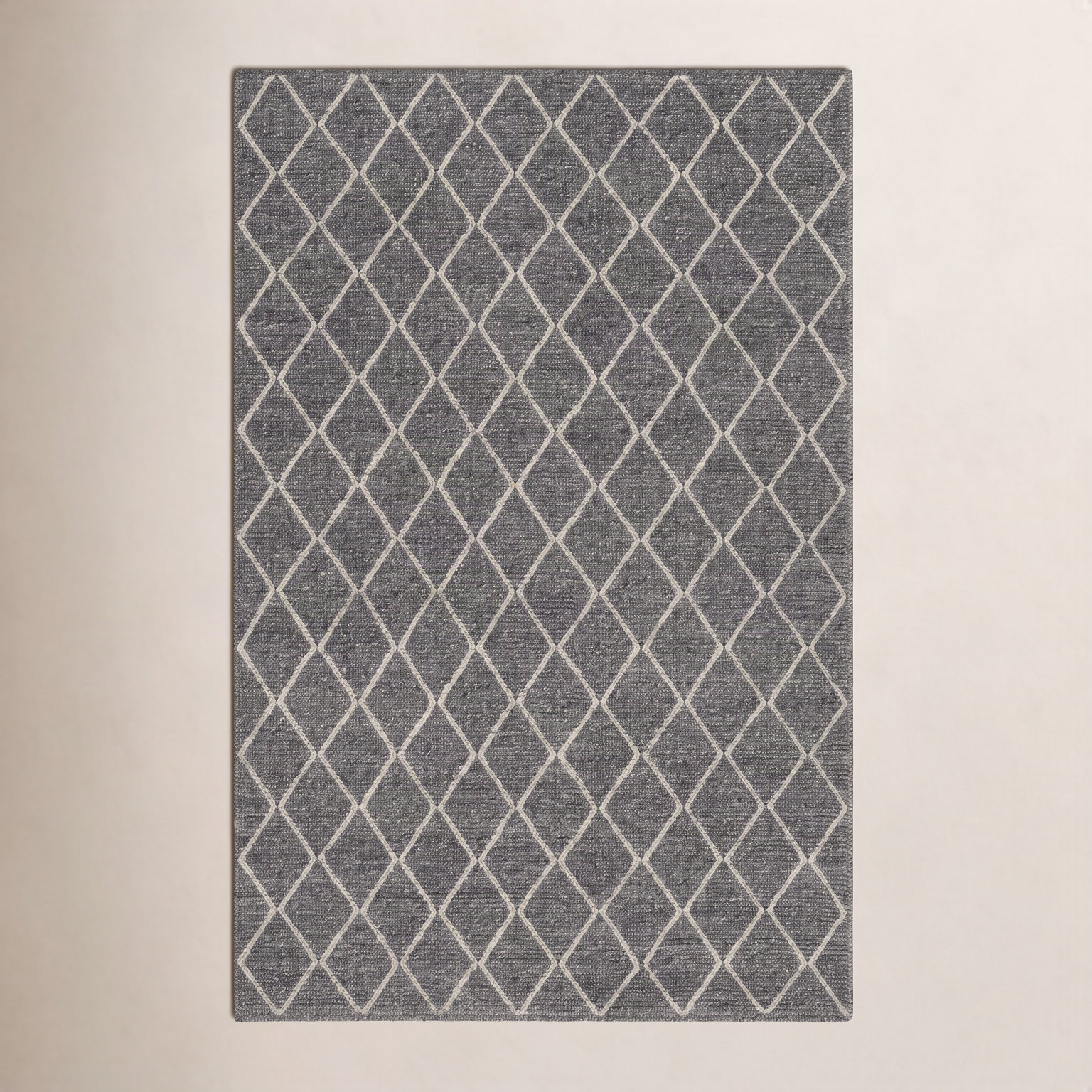Lilly Charcoal Ivory Flatweave Geometric Rug, Rectangle 9' x 13'