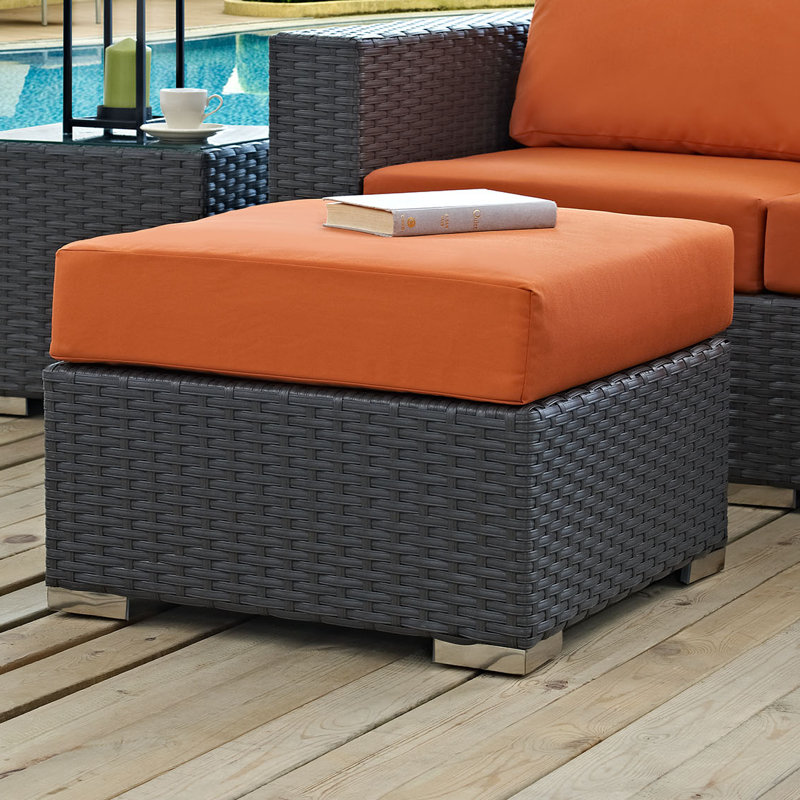 Sojourn Outdoor Ottoman with Sunbrella Cushion, Canvas Tuscan Sunbrella Canvas