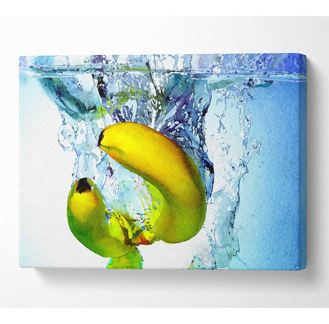 Bananen-Spritzer Leinwand Aquarell