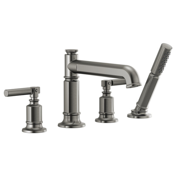 Invari® Roman Tub Faucet with Handshower, Luxe Steel, Lever