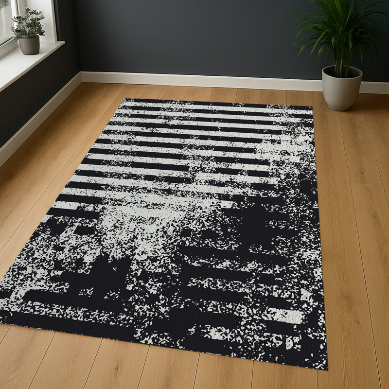 Striped Area Rug, Rectangle 90 x 150 cm
