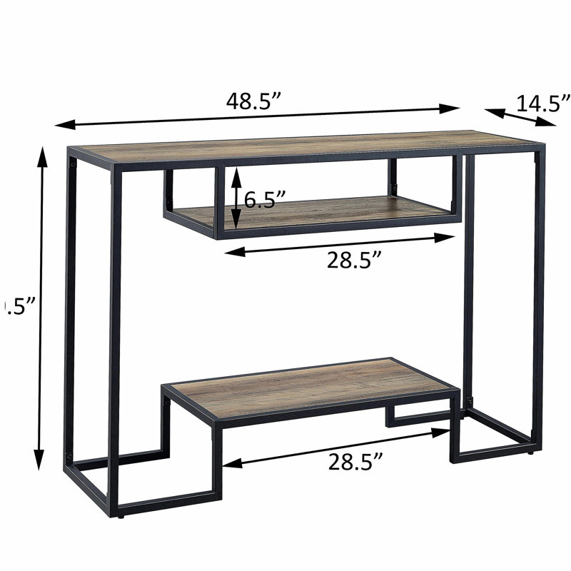 Table d'appoint avec 2 tablettes Country Oak