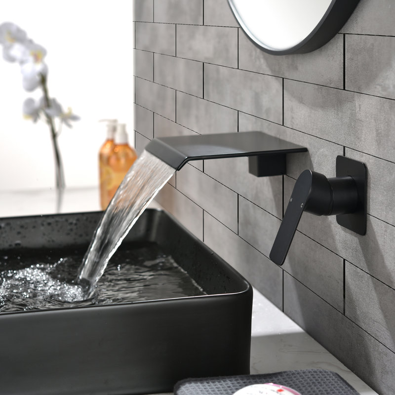 Wall Mounted Optional Single-handle Bathroom Faucet, Black