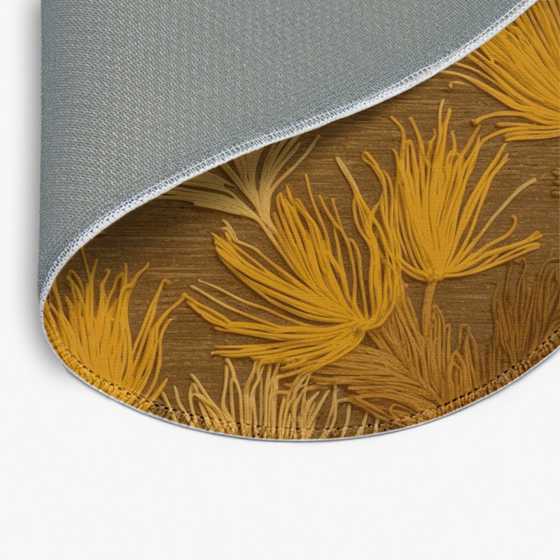 Botanical Brown Indoor and Outdoor Area Rug, Round 5'