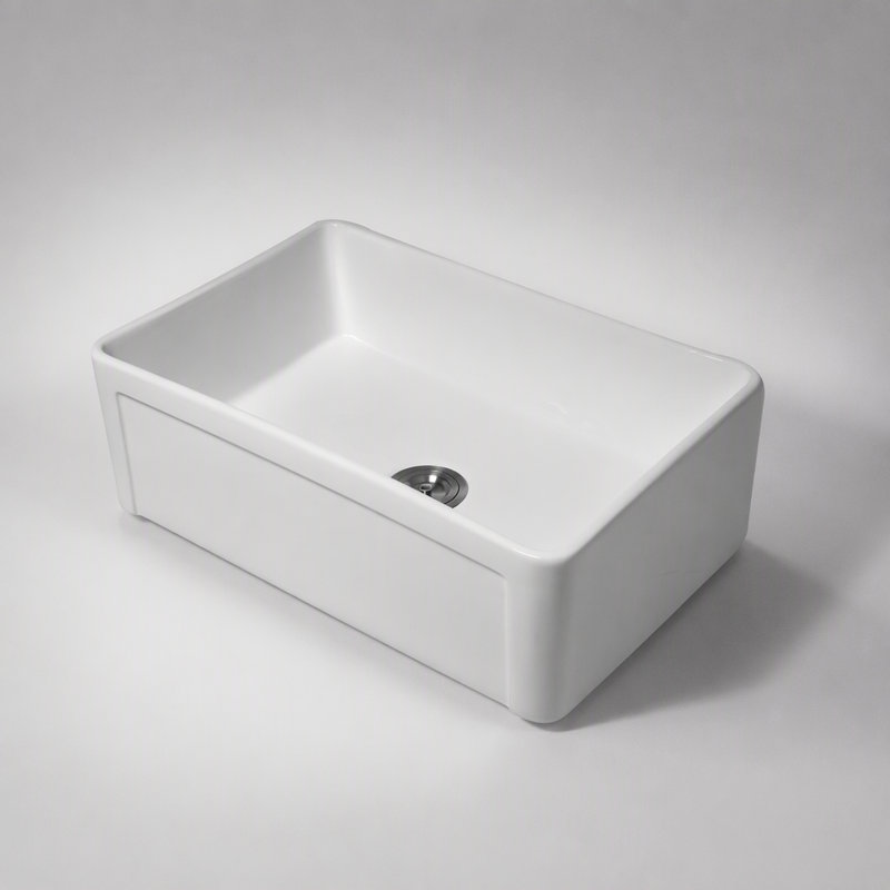 Reversible Ceramic Porcelain Farmhouse Kitchen Sink with Deep Single Bowl Design for Modern Home Renovations