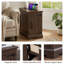 Table de bout Farmhouse avec station de charge, armoire de rangement avec porte en bois et tablette réglable, table d'appoint rustique avec ports USB et prises de courant pour le salon ou la chambre à coucher-355233426-340329985