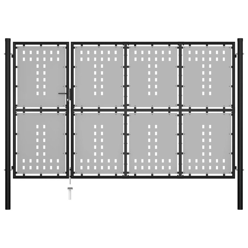 Medzarents Black Metal Gate, 200cm H x 350cm W