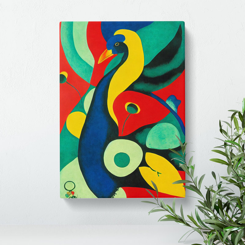 Peacock Abstract - Wrapped Canvas, 76cm H x 50cm W