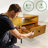   Acacia Savana Solid Wood Nightstand with Open Shelf and Metal Legs, Mid-Century Modern 1-Drawer Nightstand Assembly Tools Included-1982098648