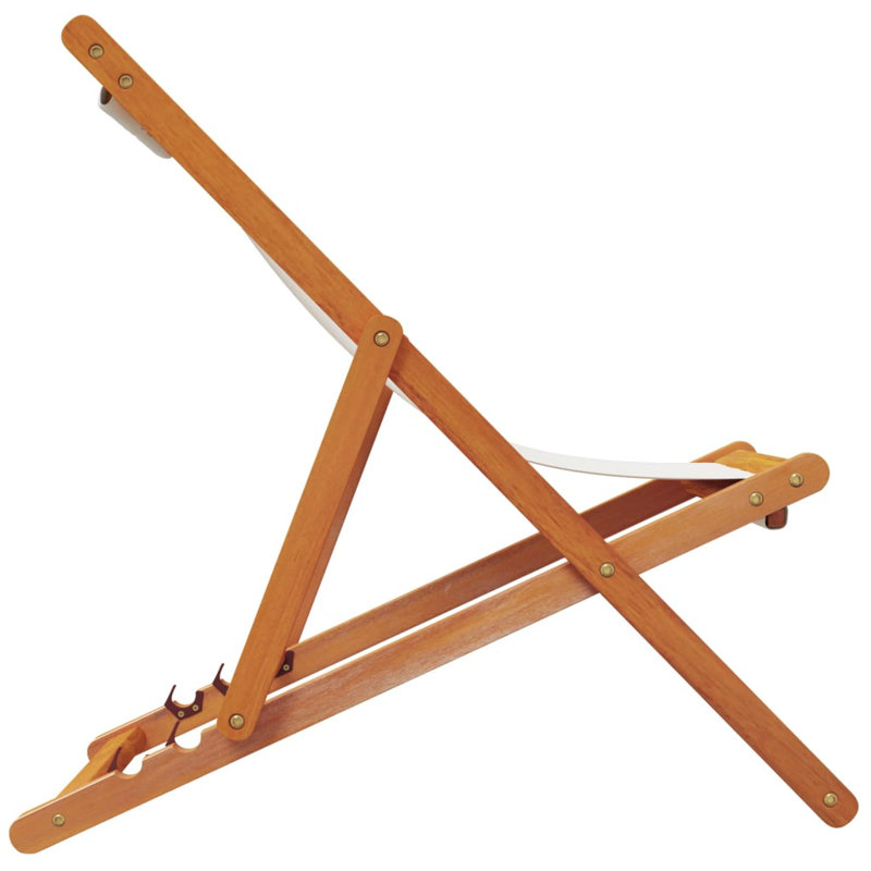 Anasia Folding Deck Chair, Cream White