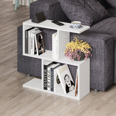 Barbara Side Table Modern 2-Tier Design with Storage Compartments