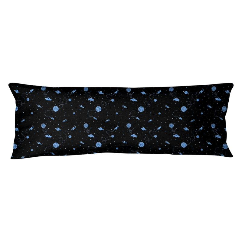 Katelyn Elizabeth Geometric Reversible Throw Pillow, Black/Blue, Poly Fill, Plush Fleece