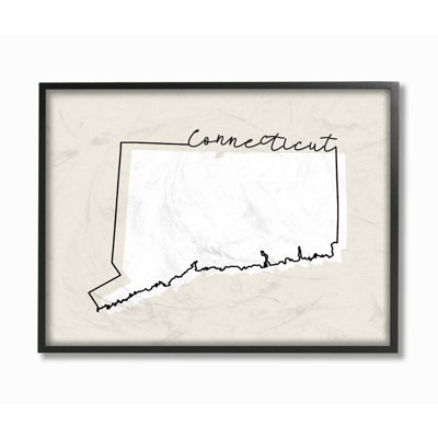 «Connecticut Home State Map Neutral Design», impression sur toile