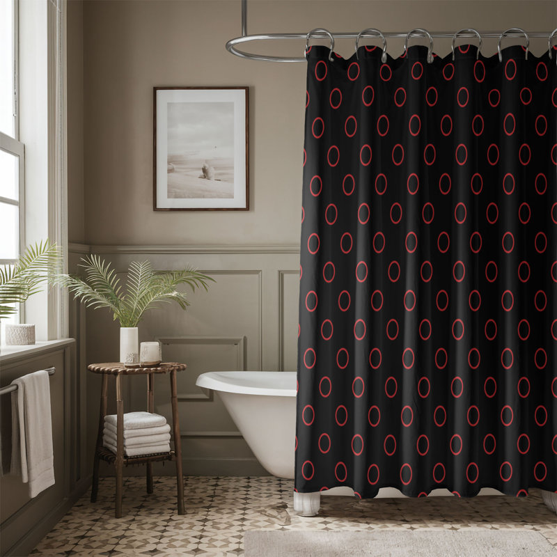 Red Spots - Rideau de douche Premium, H 74 po x l 71 po