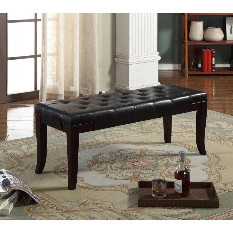 Linon Tufted Ottoman Bench, Black