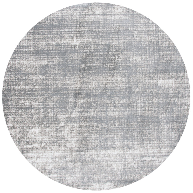 Tapis gris/ivoire, Rond 6 pi 7 po