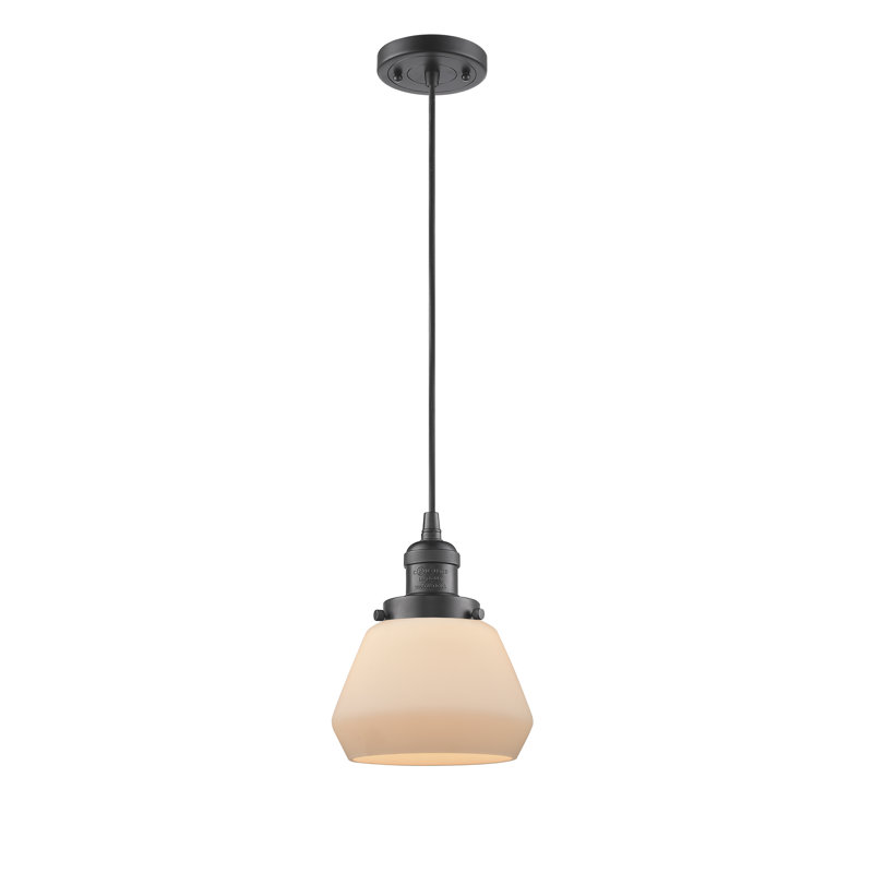 Rosecroft 1 - Light Single Pendant, Oil Rubbed Bronze, Matte White