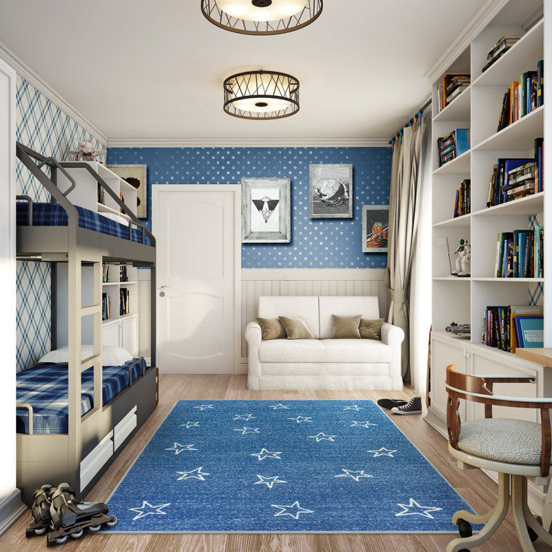 Tapis Shine On Blue Skies par Joy Carpets, Rectangle 7 pi 8 po x 10 pi 9 po