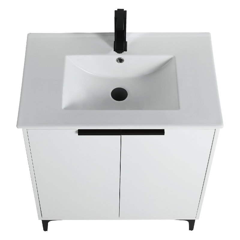 Ensemble de meuble-lavabo simple 30 po Dashae, Noir mat