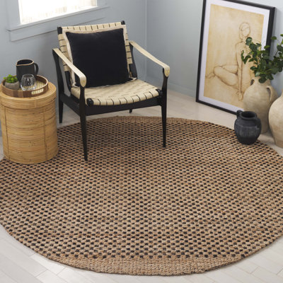 Natural Fiber Flatweave Jute & Cotton Abstract Rug