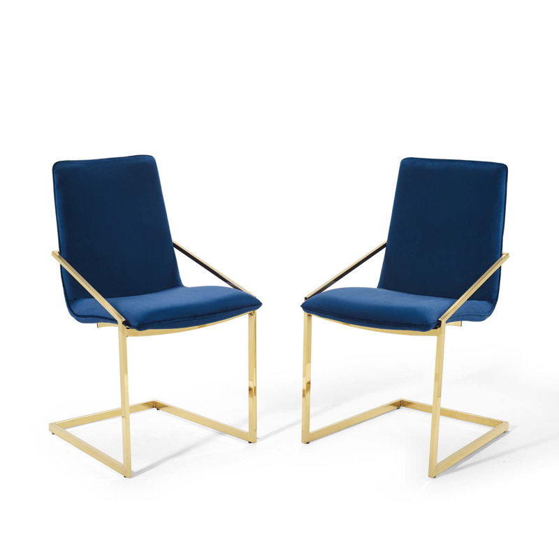Fauteuil de salle à manger Pitch, Bleu marine