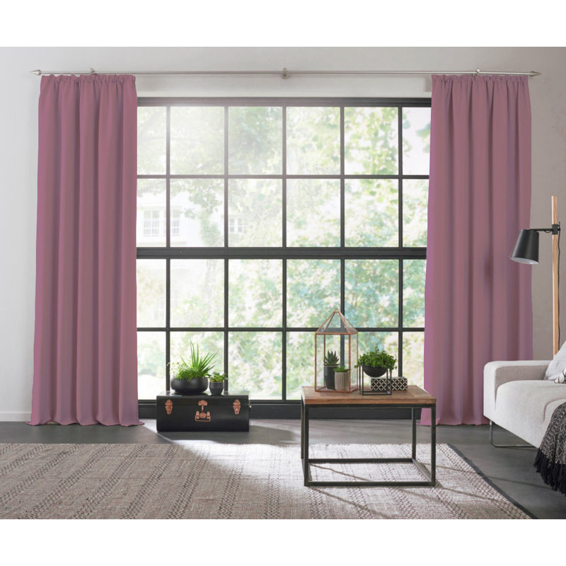 Zoee Pencil Pleat Blackout Single Curtain, 220cm H x 145cm W, Lilac
