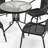 Amlie 28.75" W Round Glass 4-Person Dining Set with Stackable Chairs-743294982