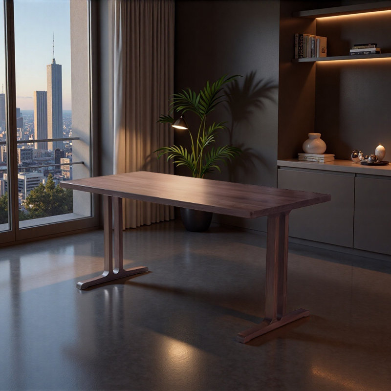 Bureau d'écriture et bureau en bois de frêne massif, H 29,52 po x l 70,86 po x P 31,49 po