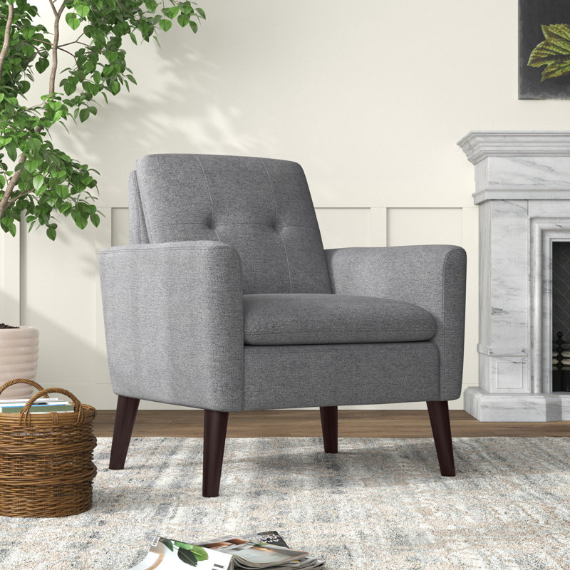 Bopp Upholstered Armchair, Light Gray 100% Polyester