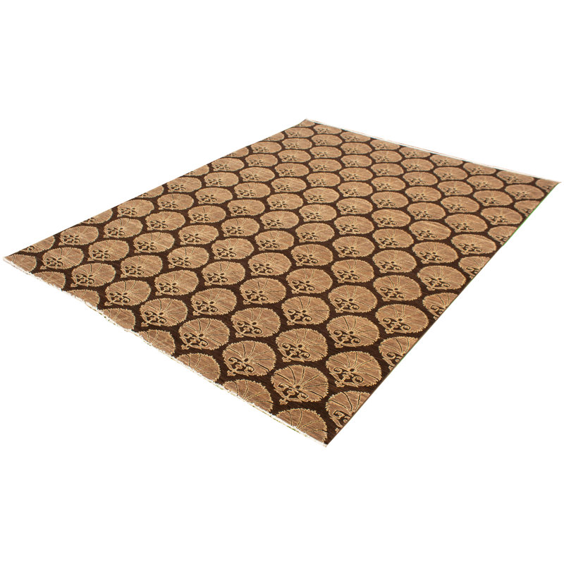 Tapis unique en laine noué à la main brun pâle / brun clair 8 pi 10 po x 11 pi 5 po nouvel âge 18/20