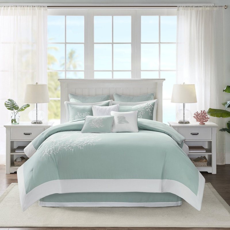 Édredon surdimensionné très grand avec bordure de broderie en coton pour