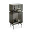 Acrylique gris + vitrines en acier inoxydable-121494720
