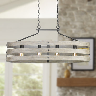 Lustre linéaire moderne à quatre lumières pour îlot de cuisine Eidanas