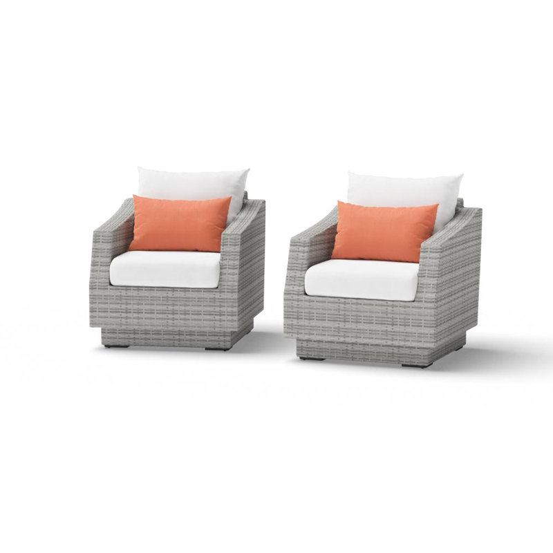 Fionnula Patio Chair With Sunbrella Cushion Covers, Cast Coral Sunbrella® Plainweave