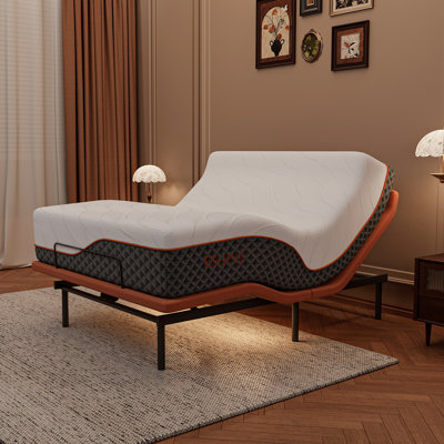 Adjustable Bed Frame With 14Inch Hybrid Mattress(Medium Plush), Head And Foot Lift, Lumbar Support, Head-Pillow-Tilt, Massage, Under-Bed Lights, USB, Memory Positions, Zero Gravity, E6000 Series