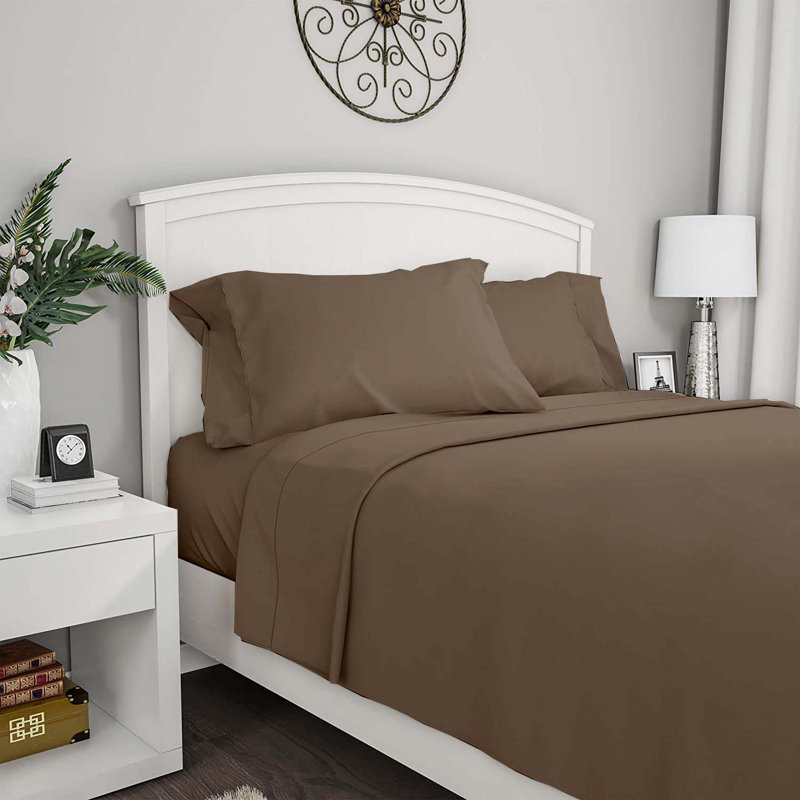  4-Piece Rayon from Bamboo Sheet Set Twin XL, Tree Bark