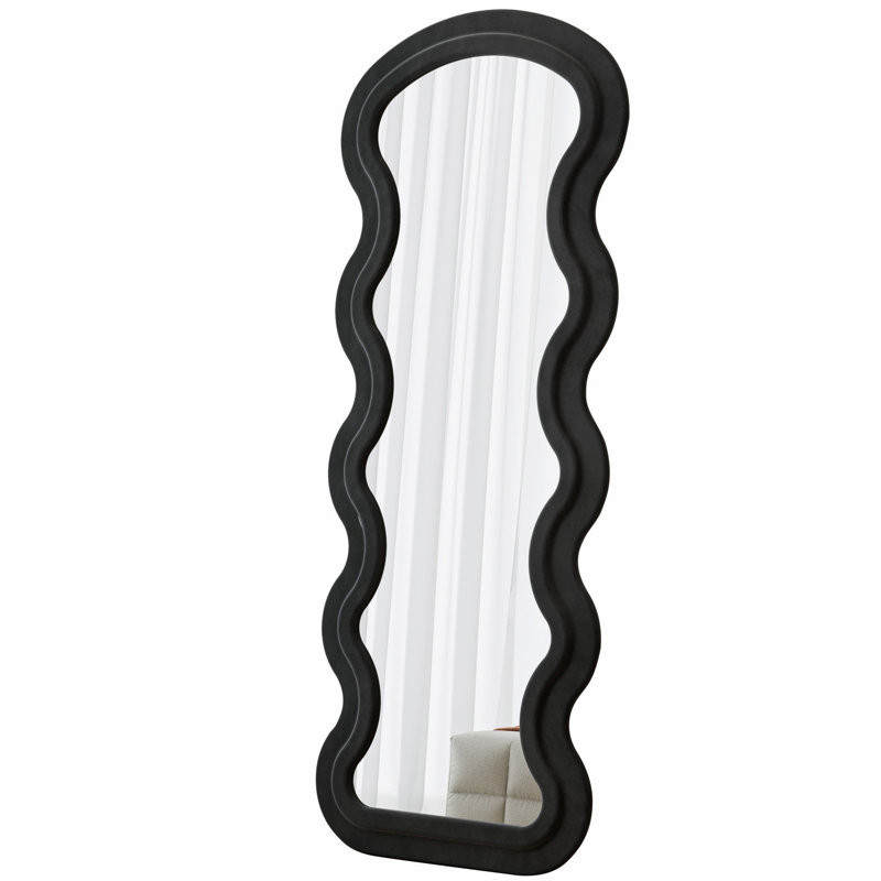 Full Length Indoor Mirror, Full Length Floor Mirror, Wooden Frame Mirror For Bedroom Living Room, Black