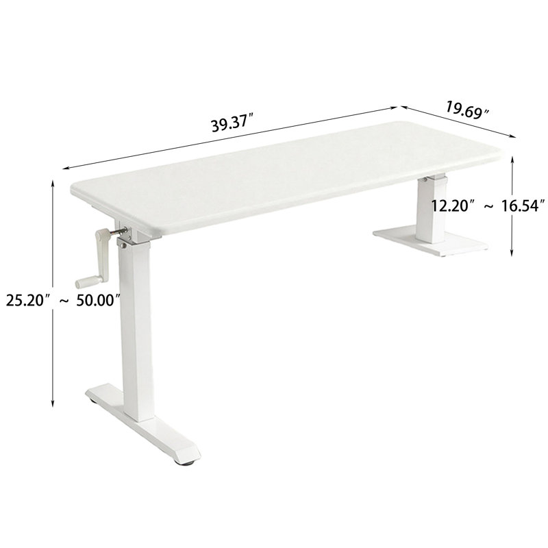 Bureau moderne à hauteur réglable 39,37 po, H 50 po x l 39,37 po x P 19,69 po