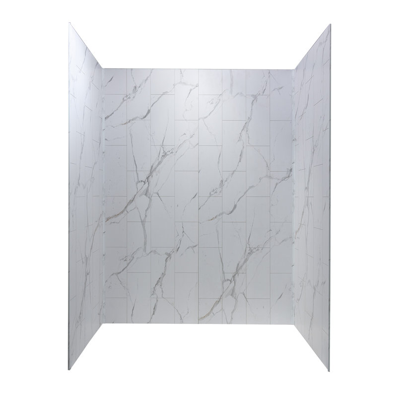 Palisade 32In X 60In X 78In Vinyl Shower Surround, Carrara Marble