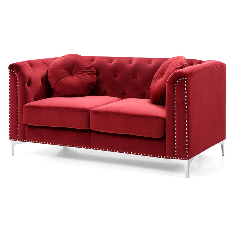 Causeuse avec accoudoirs en bourgogne pour le salon de la chambre à coucher